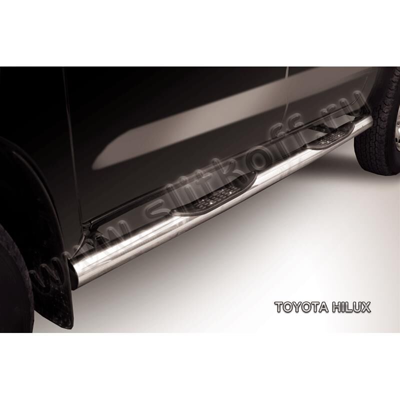 Защита порогов d76 с проступями Toyota Hilux (2011) рестайлинг