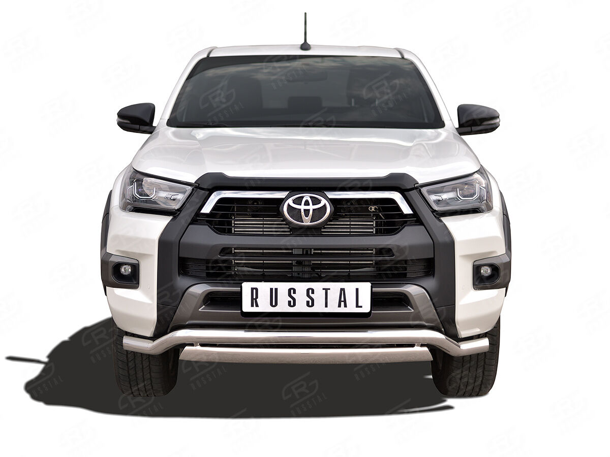 TOYOTA HILUX BLACK ONYX 2020- Защита переднего бампера d63 волна-d75х42 дуга THBOZ-003508