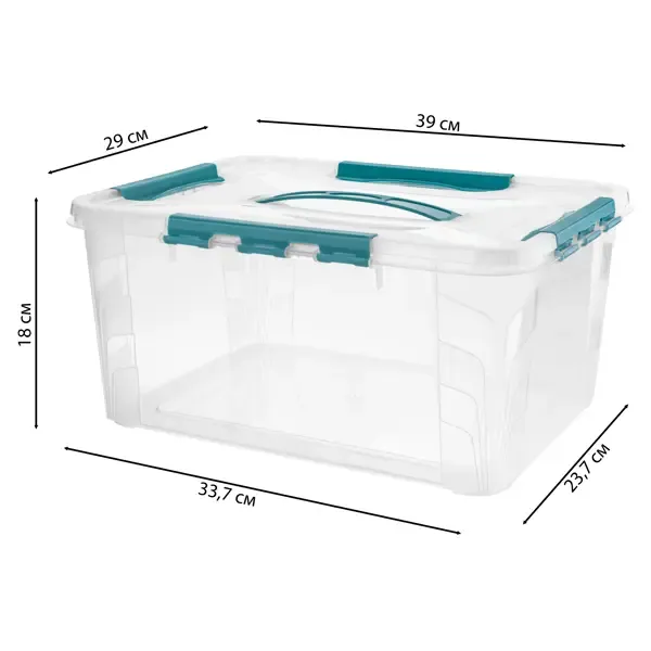 Ящик для хранения Grand Box 39x29x18 см 15.3 л пластик с крышкой цвет прозрачный Без бренда GRAND BOX