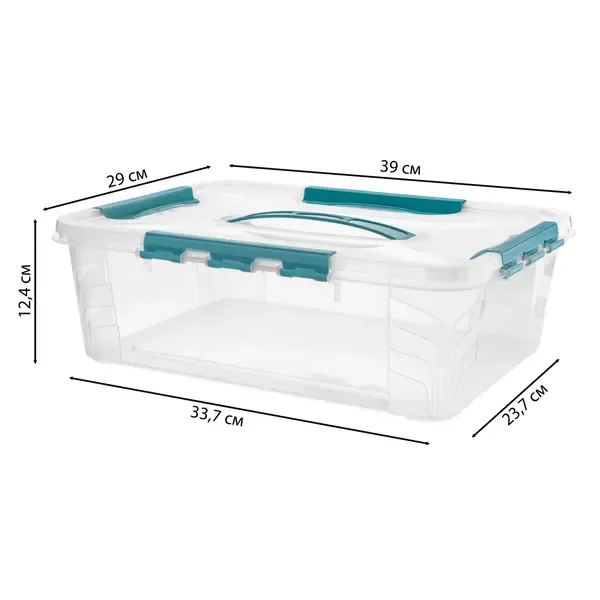 Ящик для хранения Grand Box 39x29x12.4 см 10 л пластик с крышкой цвет прозрачный Без бренда GRAND BOX