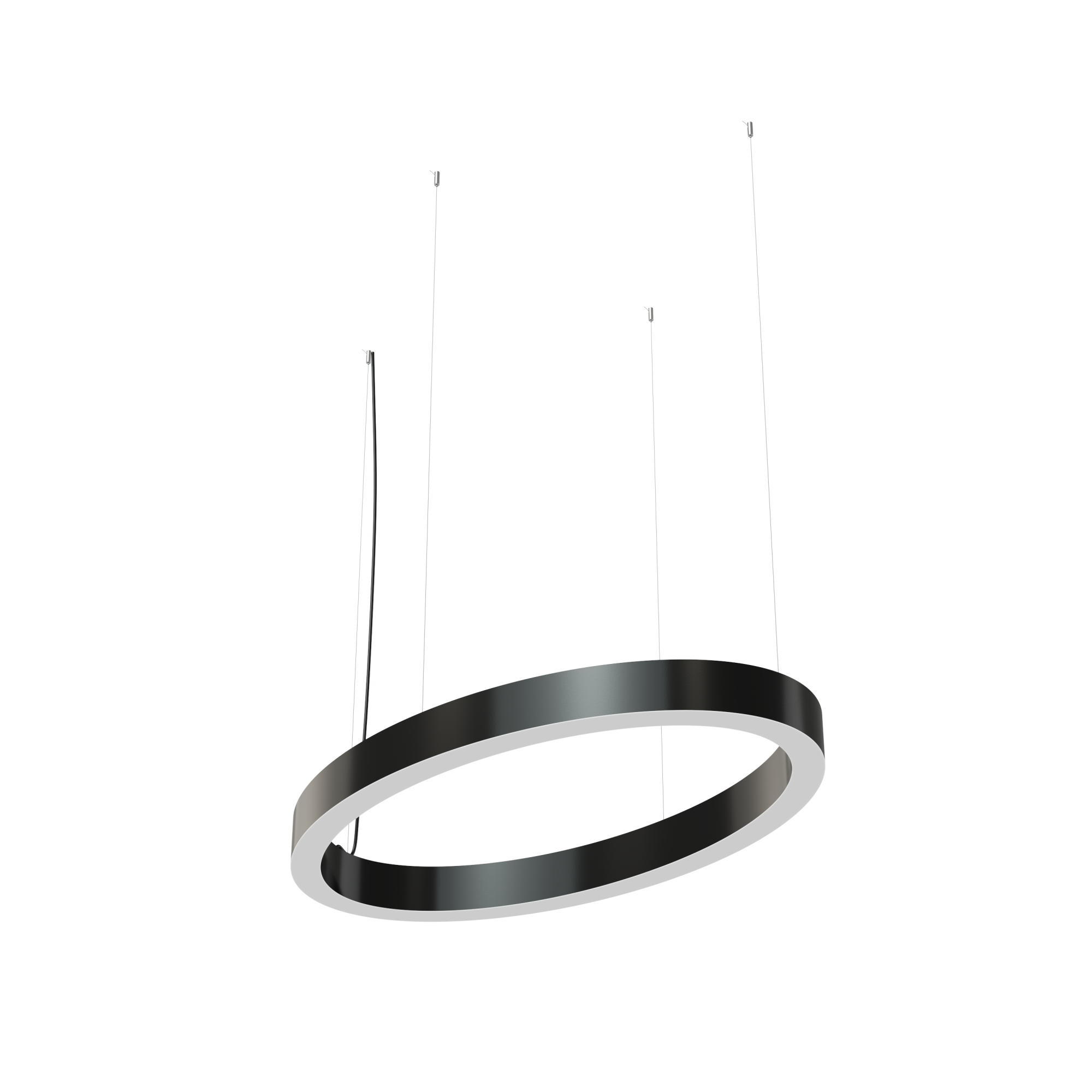Дизайнерский светодиодный светильник Geniled Art Oval Line 700x350 h60 w60 4000К 90Ra Черный