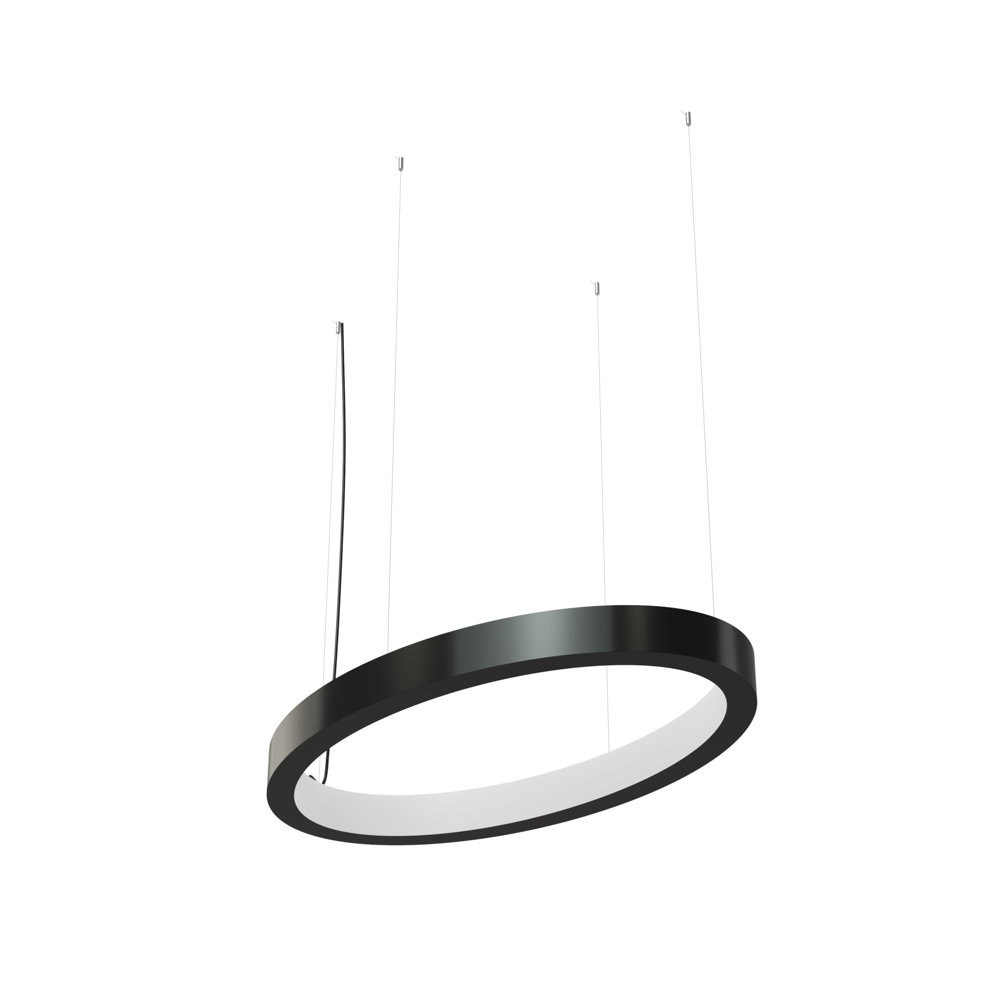 Дизайнерский светодиодный светильник Geniled Art Oval Line Inlight 1000x500 h60 w60 4000К 90Ra Черный