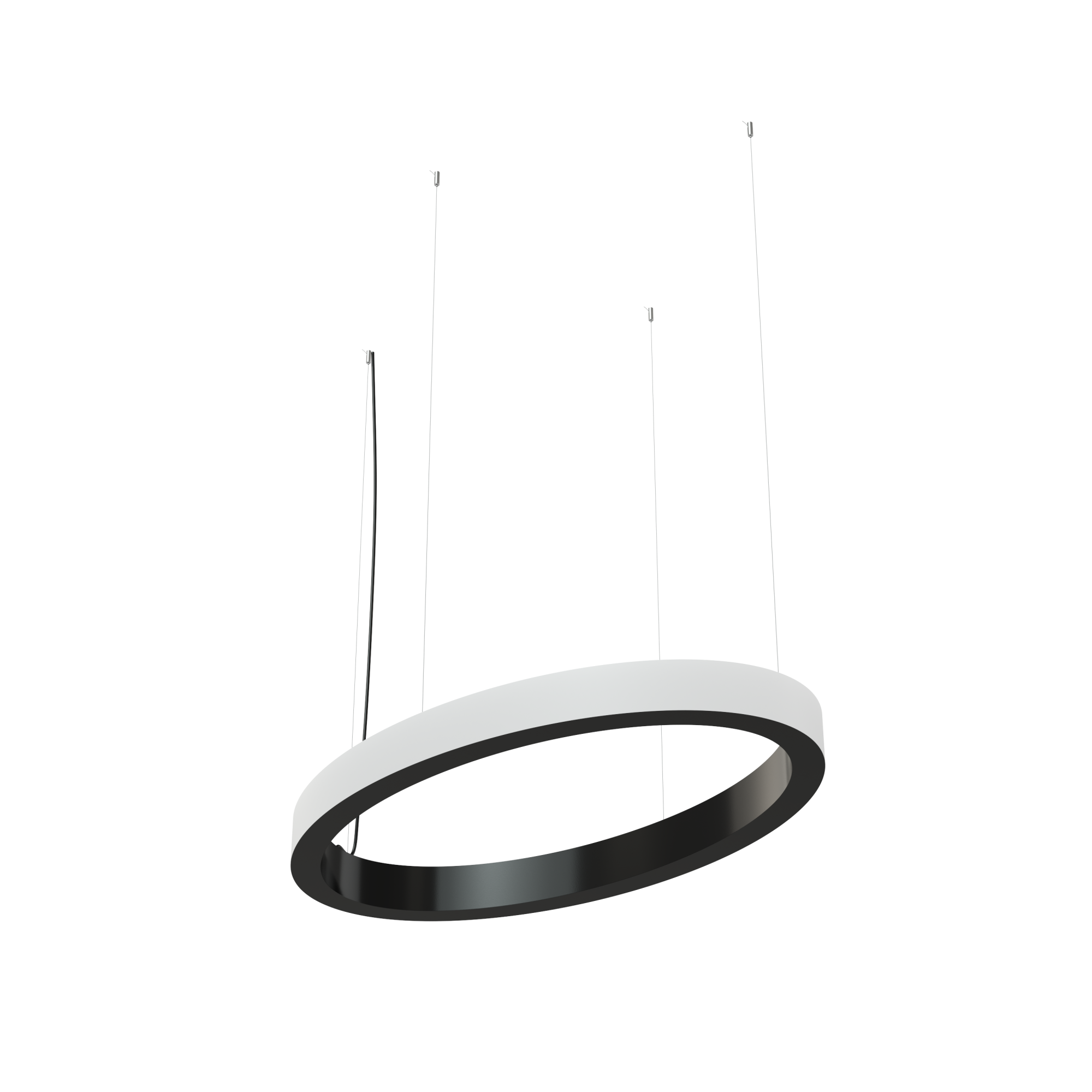 Дизайнерский светодиодный светильник Geniled Art Oval Line Outlight 600x300 h60 w60 4000К 90Ra Черный