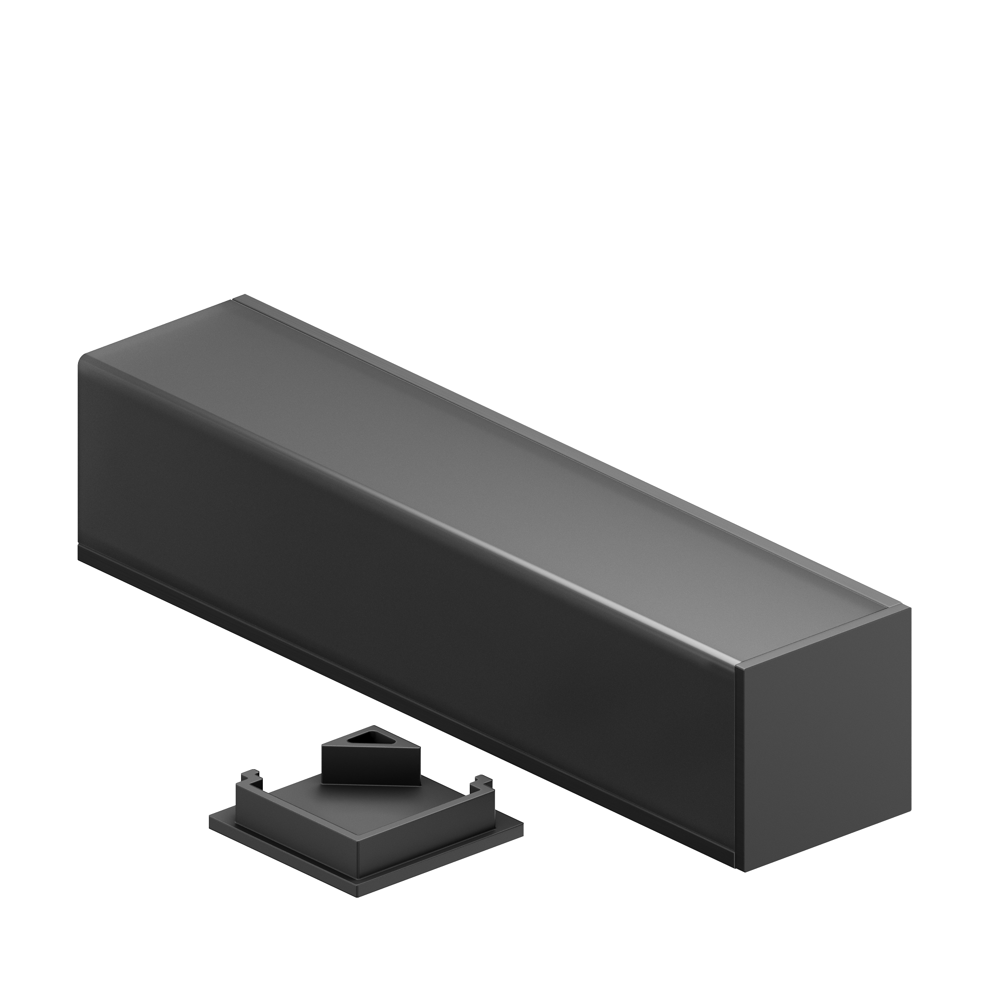 Комплект профиля Geniled для светодиодной ленты угловой 16x16x2000 М20 Черный с заглушками и L-образным черным рассеиват