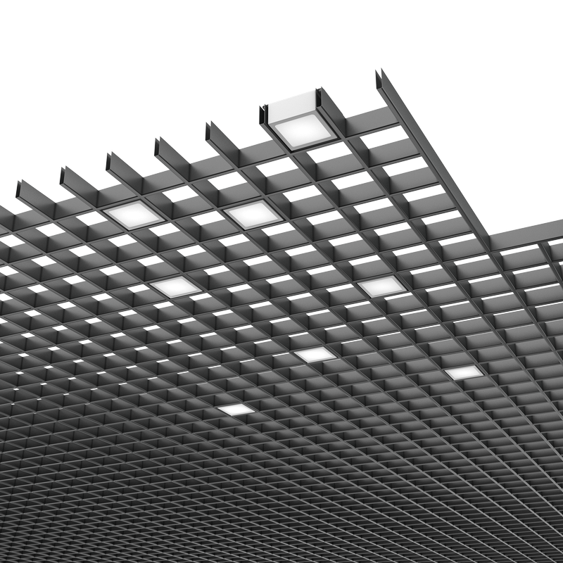 Комплект светильников Geniled Griliato Tetris x6 для ячейки 100x100 60Вт 5000К Опал Черный 4