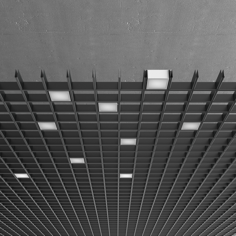 Комплект светильников Geniled Griliato Tetris x6 для ячейки 100x100 60Вт 5000К Опал Черный 5