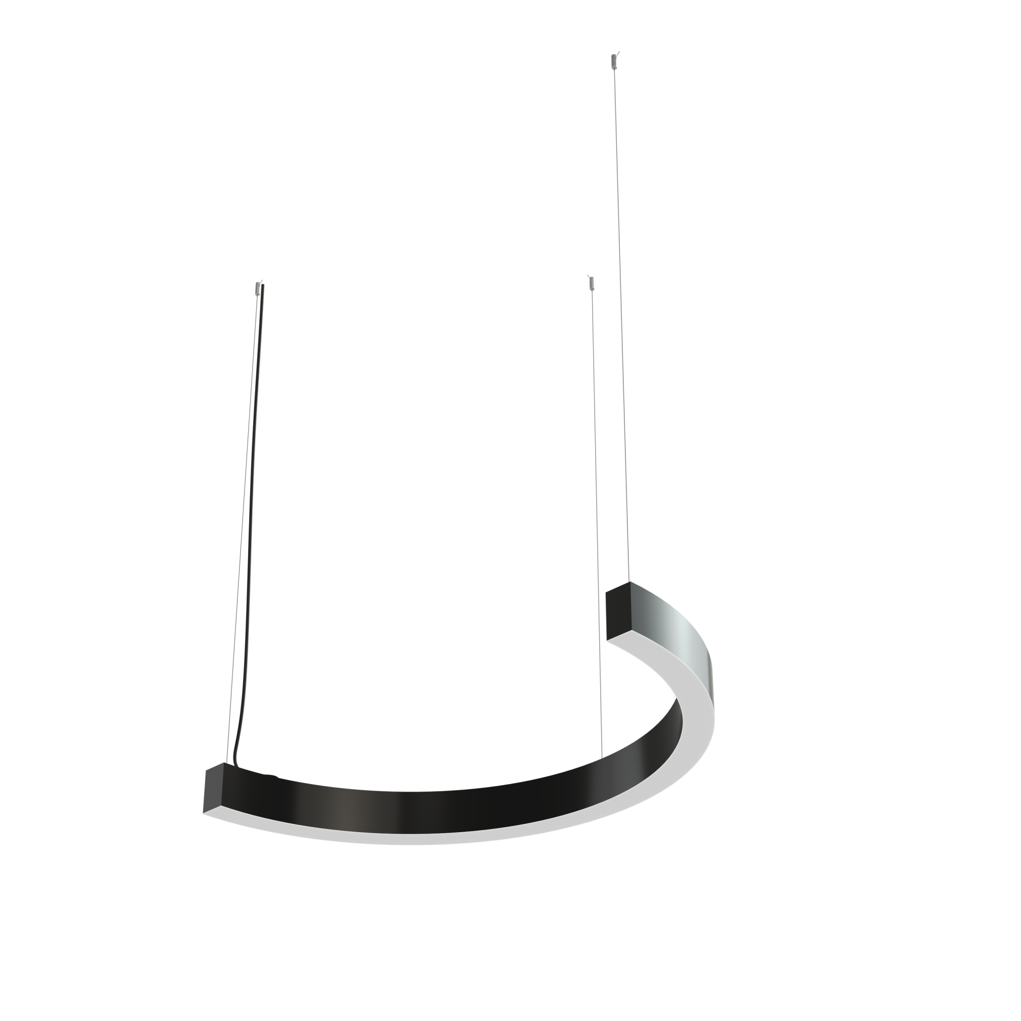 Дизайнерский светодиодный светильник Geniled Art Ring Half d700 h60 w60 22Вт 4000К 90Ra Черный