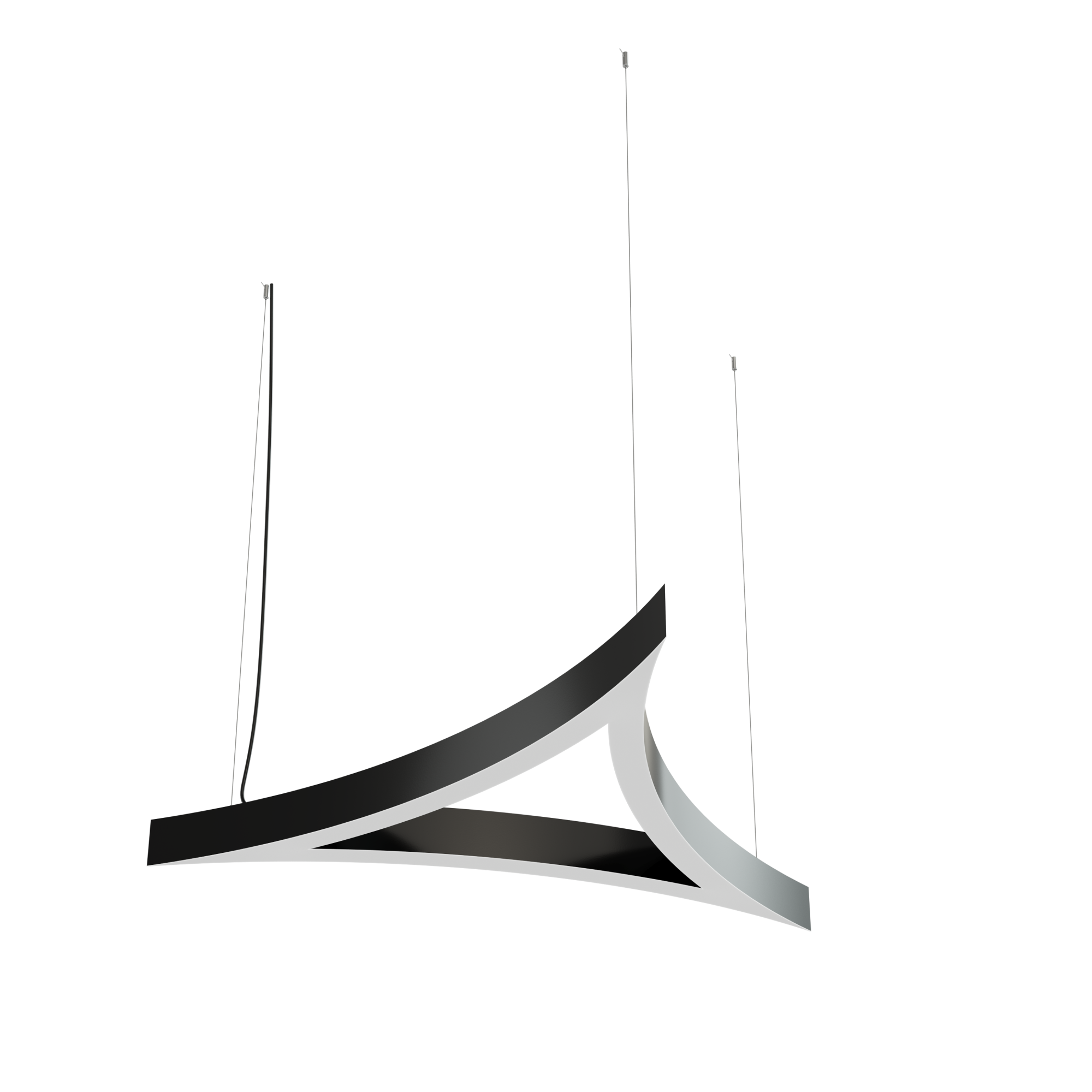 Дизайнерский светодиодный светильник Geniled Art Trigon Line Arc In 900x900x900 h60 4000К 90Ra Черный