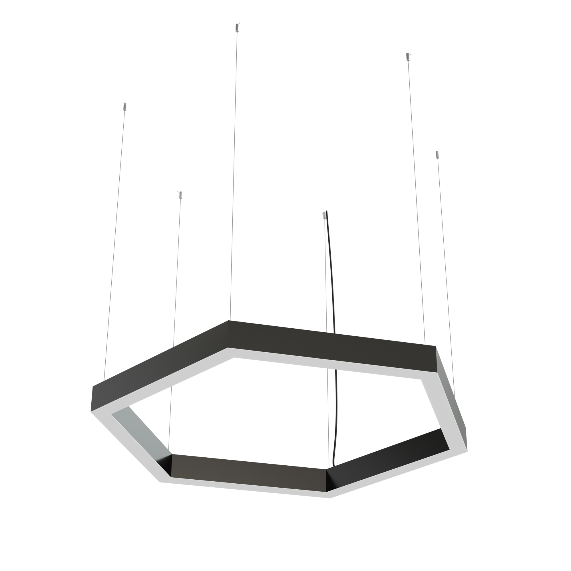Дизайнерский светодиодный светильник Geniled Art Hexagon Line 2000x1732x1000 h80 w100 160Вт 4000К 90Ra Черный