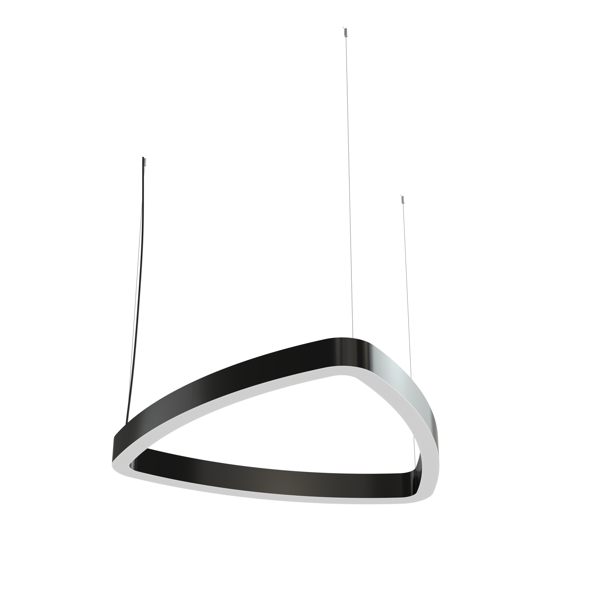 Дизайнерский светодиодный светильник Geniled Art Trigon Soft Line Arc Out 400x400x400 h60 4000К 90Ra Черный