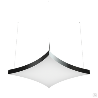 Дизайнерский светодиодный светильник Geniled Art Quadro Arc In 500х500 h80 34Вт 4000К 90Ra Черный 