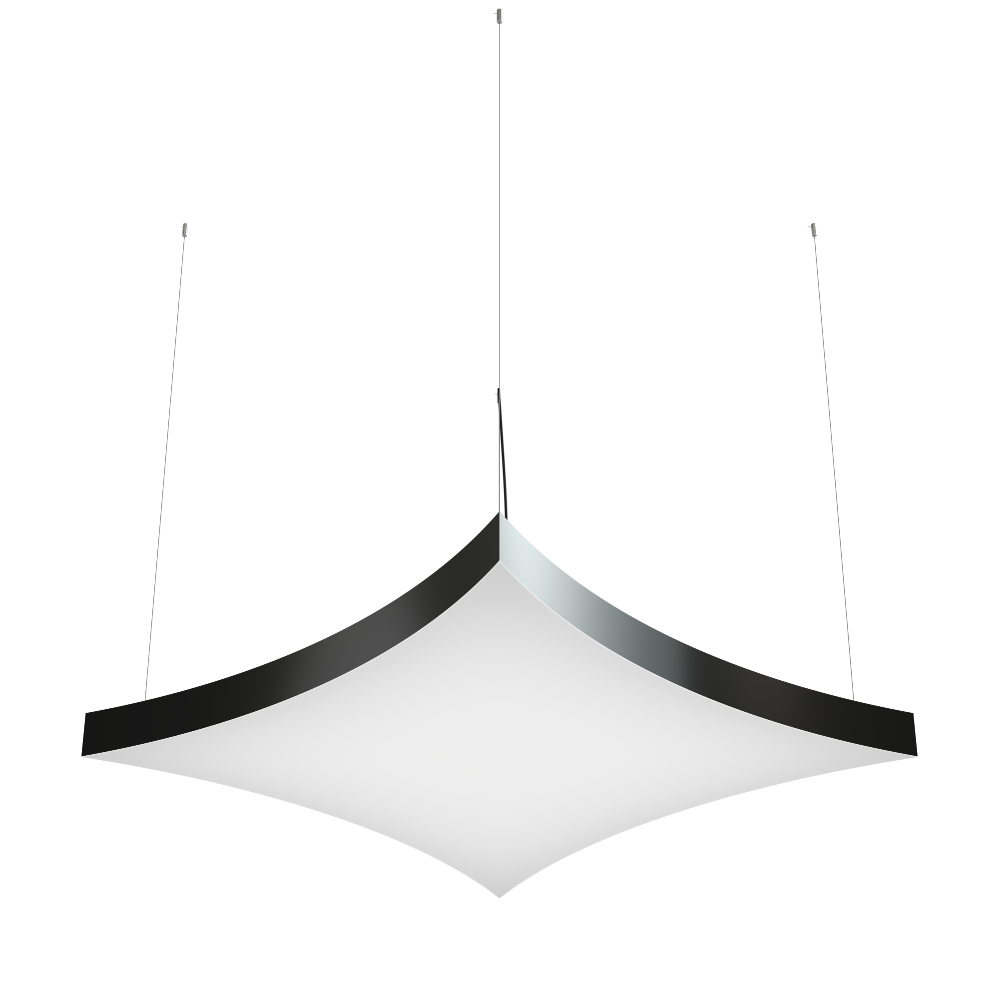 Дизайнерский светодиодный светильник Geniled Art Quadro Arc In 700x700 h80 62Вт 4000К 90Ra Черный
