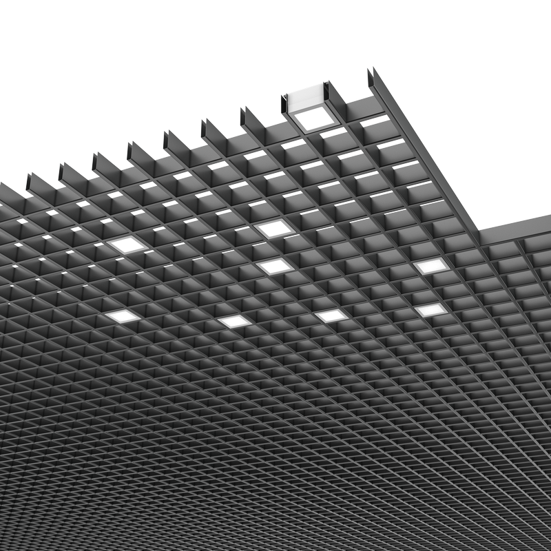 Комплект светильников Geniled Griliato Tetris x8 для ячейки 75x75 80Вт 5000К Опал Черный 4