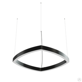 Дизайнерский светодиодный светильник Geniled Art Quadro Line Arc Out 500х500 h60 39Вт 4000К 90Ra Черный 