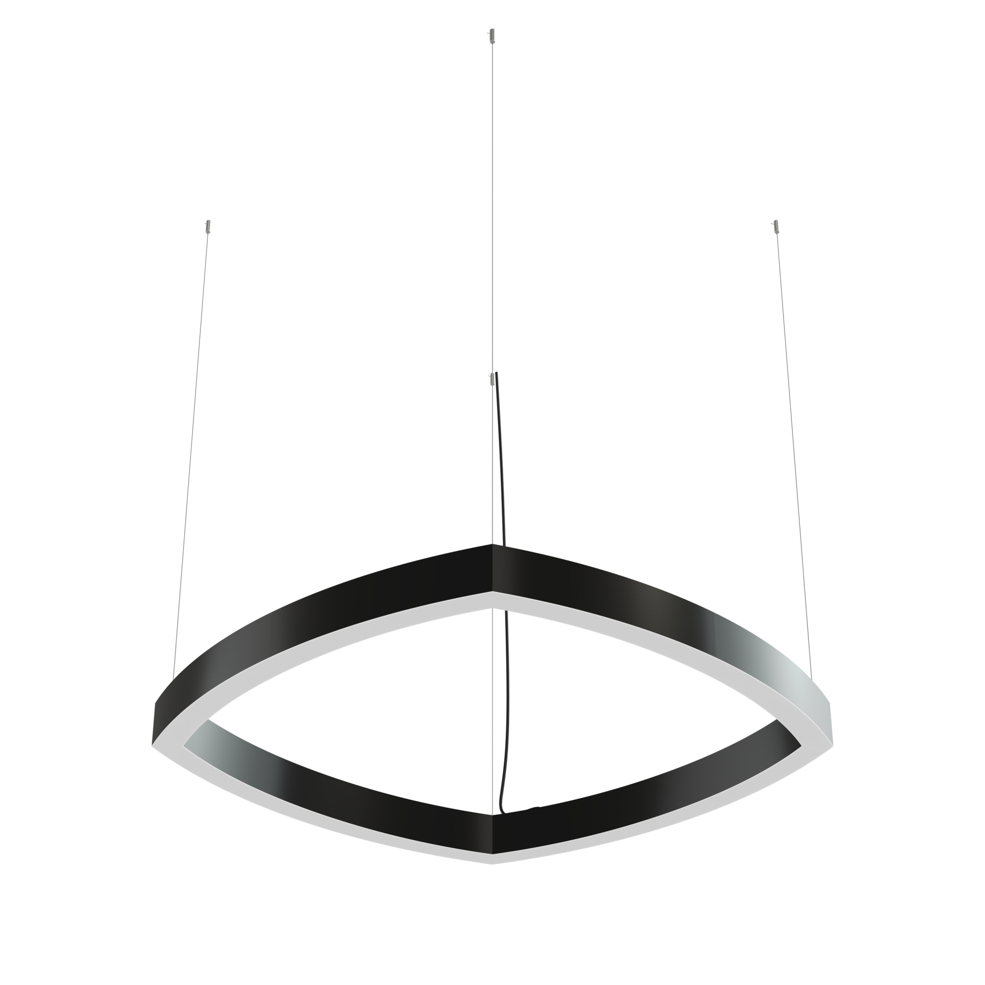 Дизайнерский светодиодный светильник Geniled Art Quadro Line Arc Out 800x800 h60 80Вт 4000К 90Ra Черный