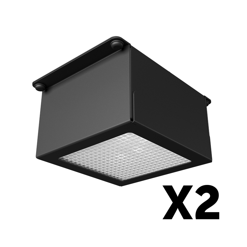Комплект светильников Geniled Griliato Tetris x2 для ячейки 75x75 20Вт 3000К Микропризма Черный
