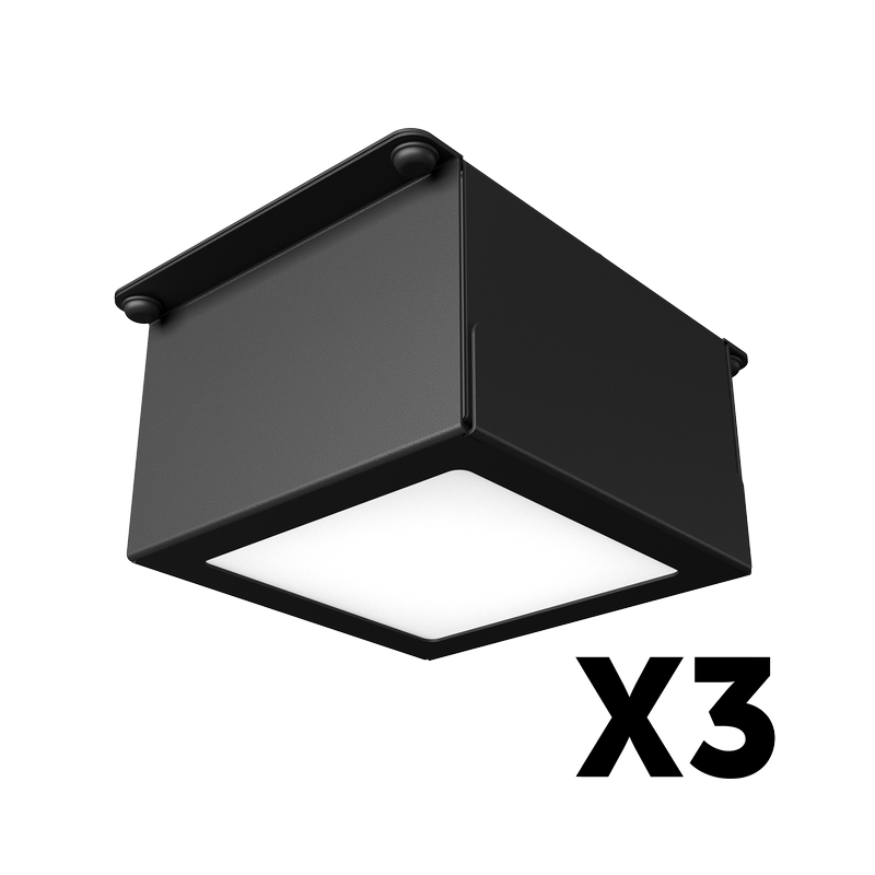 Комплект светильников Geniled Griliato Tetris x3 для ячейки 75x75 30Вт 4000К Опал Черный