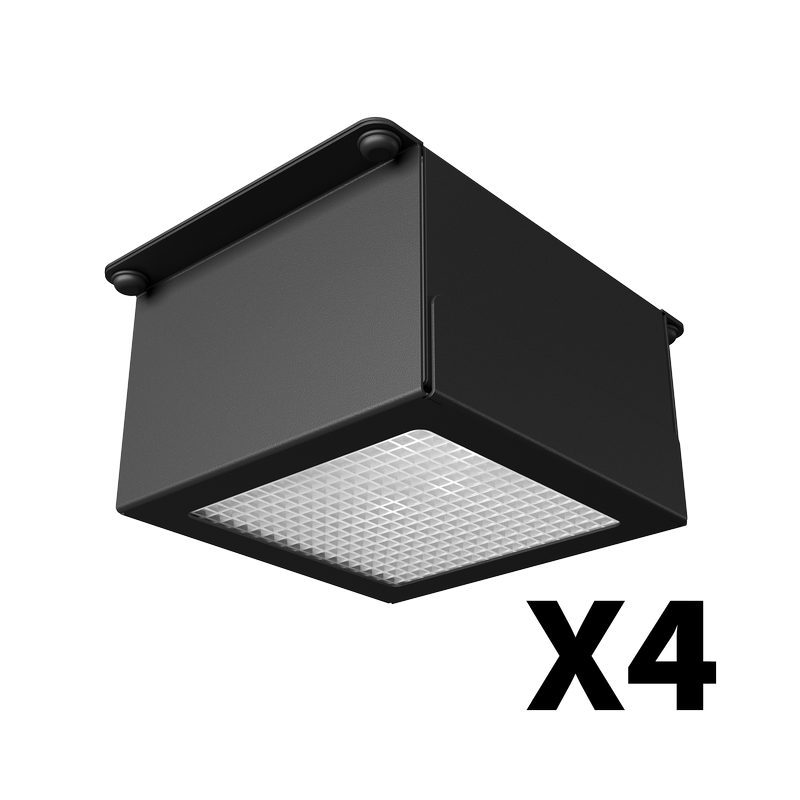 Комплект светильников Geniled Griliato Tetris x4 для ячейки 75x75 40Вт 4000К Микропризма Черный
