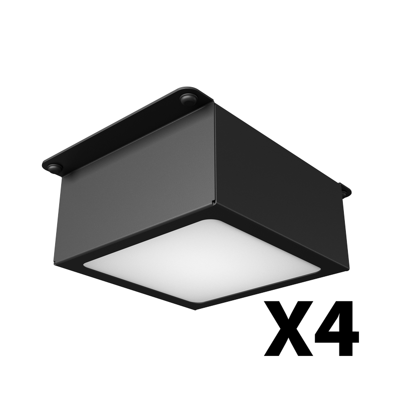 Комплект светильников Geniled Griliato Tetris x4 для ячейки 100x100 40Вт 4000К Опал Черный