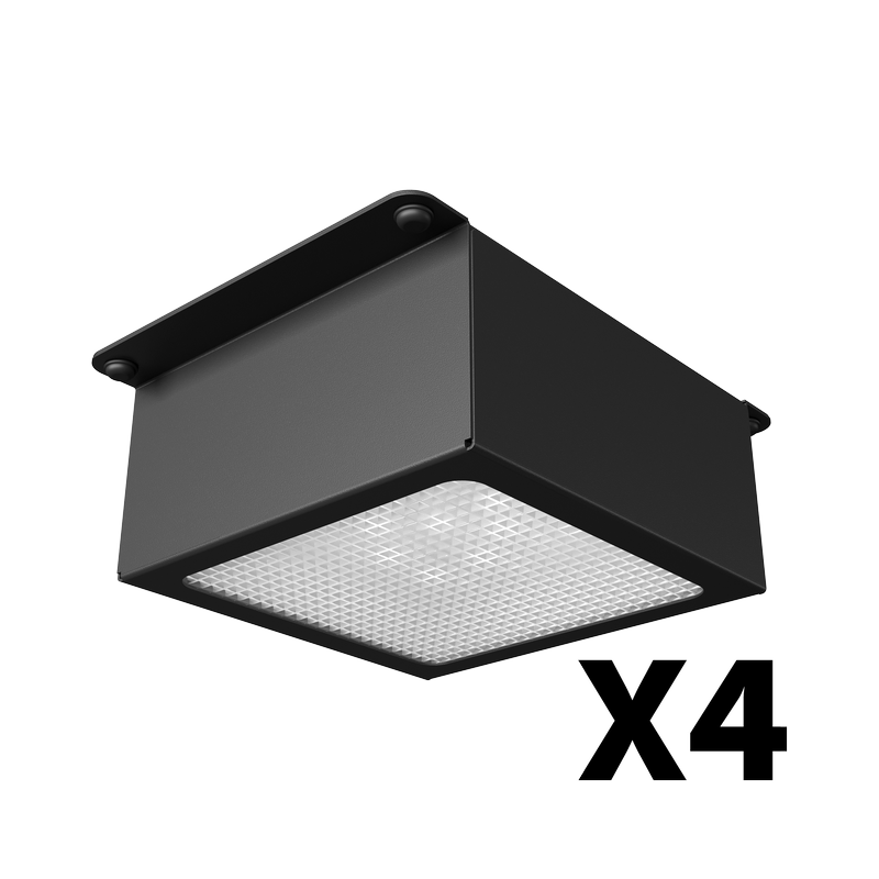 Комплект светильников Geniled Griliato Tetris x4 для ячейки 100x100 40Вт 5000К Микропризма Черный