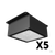 Комплект светильников Geniled Griliato Tetris x5 для ячейки 100x100 50Вт 5000К Микропризма Черный #1