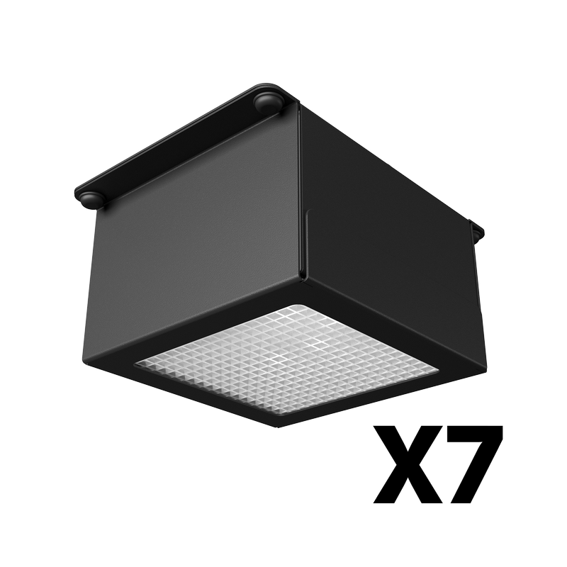Комплект светильников Geniled Griliato Tetris Basic x7 для ячейки 75x75 35Вт 3000К Микропризма Черный