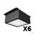 Комплект светильников Geniled Griliato Tetris x6 для ячейки 100x100 60Вт 5000К Опал Черный #1