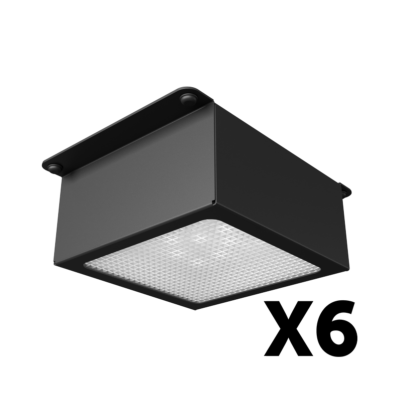 Комплект светильников Geniled Griliato Tetris x6 для ячейки 100x100 60Вт 3000К Микропризма Черный