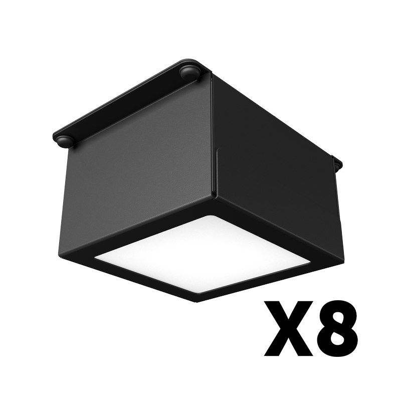 Комплект светильников Geniled Griliato Tetris x8 для ячейки 75x75 80Вт 4000К Опал Черный