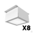 Комплект светильников Geniled Griliato Tetris Basic x8 для ячейки 75x75 40Вт 4000К Опал #1
