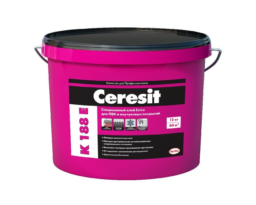 Клей для ПВХ и каучуковых напольных покрытий Ceresit K 188E, 12 кг #2