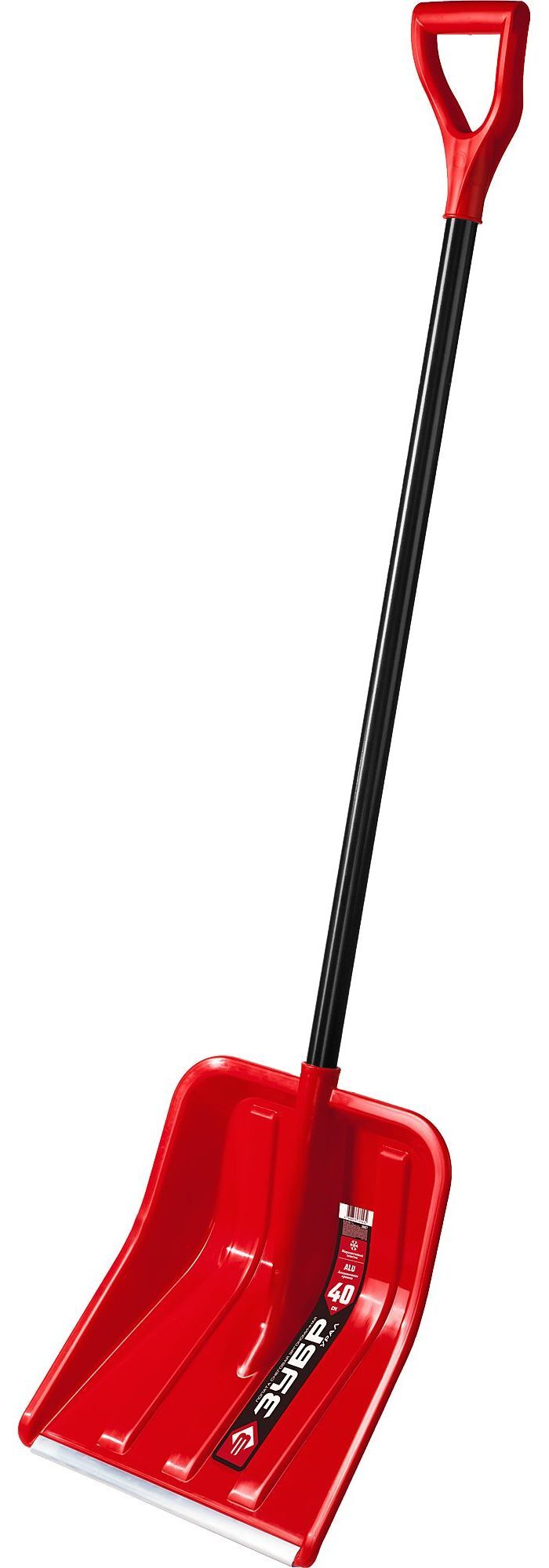 Лопата снеговая лопата ЗУБР УРАЛ 400мм пластиковая со стальной планкой эргономичный алюминиевый черенок V-ручка Зубр