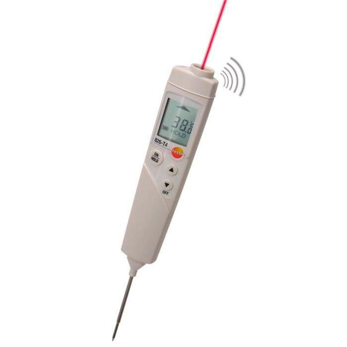 Инфракрасный термометр Testo 826-T4 с лазерным целеуказателем и проникающим пищевым зондом
