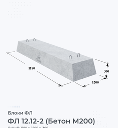 Блок ФЛ 12.12-2 (Бетон М200)