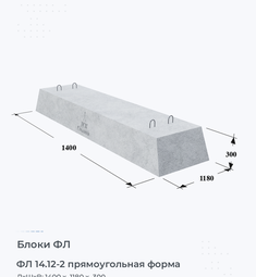 Блок ФЛ 14.12-2 прямоугольная форма