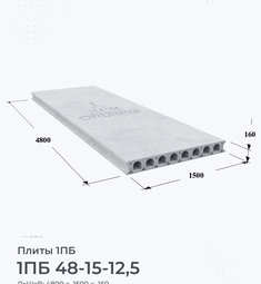 Плита 1ПБ 48-15-12,5 4800х1500 мм