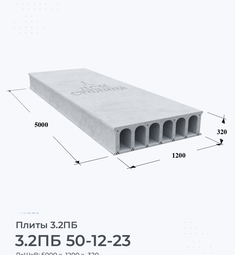 Плита 3.2ПБ 50-12-23 5000х1200 мм