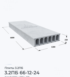 Плита 3.2ПБ 66-12-24 6600х1200 мм