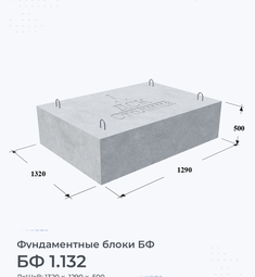 Фундаментный блок БФ 1.132