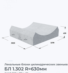 Лекальный блок цилиндрических звеньев БЛ 1.302 R=630мм