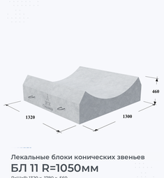 Лекальный блок конических звеньев БЛ 11 R=1050мм