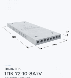 Плита 1ПК 72-10-8 АтV 7200х1000 мм