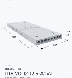 Плита 1ПК 70-12-12,5 АтVа 7000х1200 мм