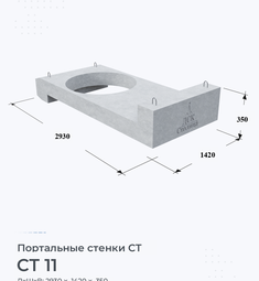 Портальная стенка железобетонная СТ 11