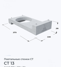 Портальная стенка железобетонная СТ 13