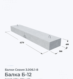 Балка железобетонная Б-12