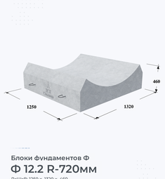 Блок фундамента Ф 12.2 R-720мм