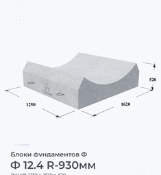 Блок фундамента Ф 12.4 R-930мм