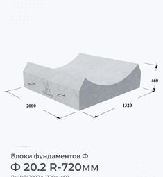 Блок фундамента Ф 20.2 R-720мм
