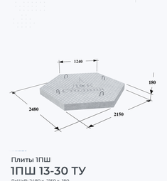 Плита железобетонная 1ПШ 13-30 ТУ